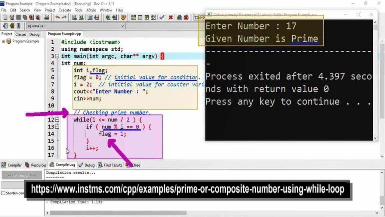 c++ program to check whether a given number is prime or composite