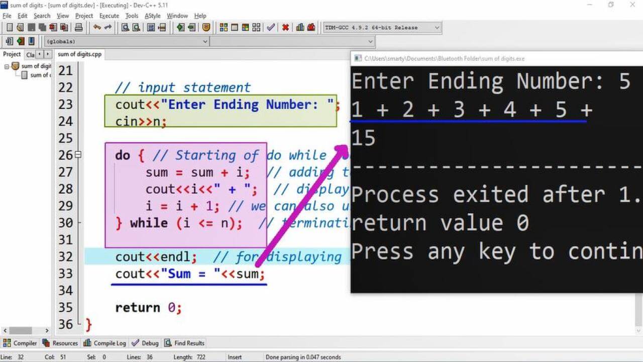 Sum of Series Program Example Using CPP